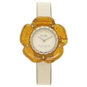 Coach Perry White Dial Beige Leather Strap Watch for Women - 14503050 Authentic Buy Shop Now