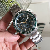 Fossil Bannon Chronograph Green Dial Silver Steel Strap Watch for Men - BQ2492 Authentic Buy Shop Now