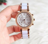 Michael Kors Parker White Dial Two Tone Steel Strap Watch for Women - MK5774 Authentic Buy Shop Now