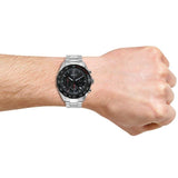 Hugo Boss Intensity Chronograph Black Dial Silver Steel Strap Watch For Men - 1513680 Authentic Buy Shop Now