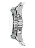 Emporio Armani World Explorer Solar Chronograph Green Dial Silver Steel Strap Watch for Men - AR11741 Authentic Buy Shop Now