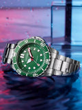 Citizen Promaster Mechanical Green Dial Silver Steel Strap Watch For Men - NJ0129-87X Authentic Buy Shop Now