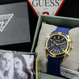 Guess Catalina Blue Gold Tone Blue Silicone Strap Watch For Women - W0562L2 Authentic Buy Shop Now