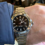 Tag Heuer Aquaracer Quartz Black Dial Silver Steel Strap Watch for Men - WAY1110.BA0928 Authentic Buy Shop Now