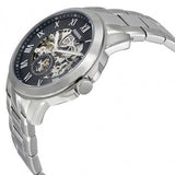Fossil Grant Skeleton Black Dial Silver Steel Strap Watch for Men - ME3055 Authentic Buy Shop Now