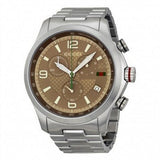Gucci G Timeless Brown Dial Silver Steel Strap Watch For Men - YA126248 Authentic Buy Shop Now
