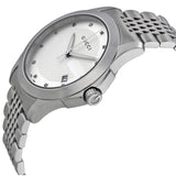 Gucci G Timeless Diamonds Silver Dial Silver Steel Strap Watch For Men - YA126404 Authentic Buy Shop Now