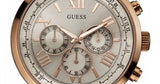 Guess Horizon Quartz Champagne Dial Brown Leather Strap Watch For Women - W0380G4 Authentic Buy Shop Now