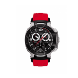 Tissot T Race Chronograph Black Dial Red Rubber Strap Watch for Men - T048.417.27.057.01 Authentic Buy Shop Now
