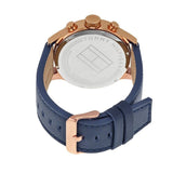 Tommy Hilfiger Trent Quartz White Dial Blue Leather Strap Watch for Men - 1791139 Authentic Buy Shop Now