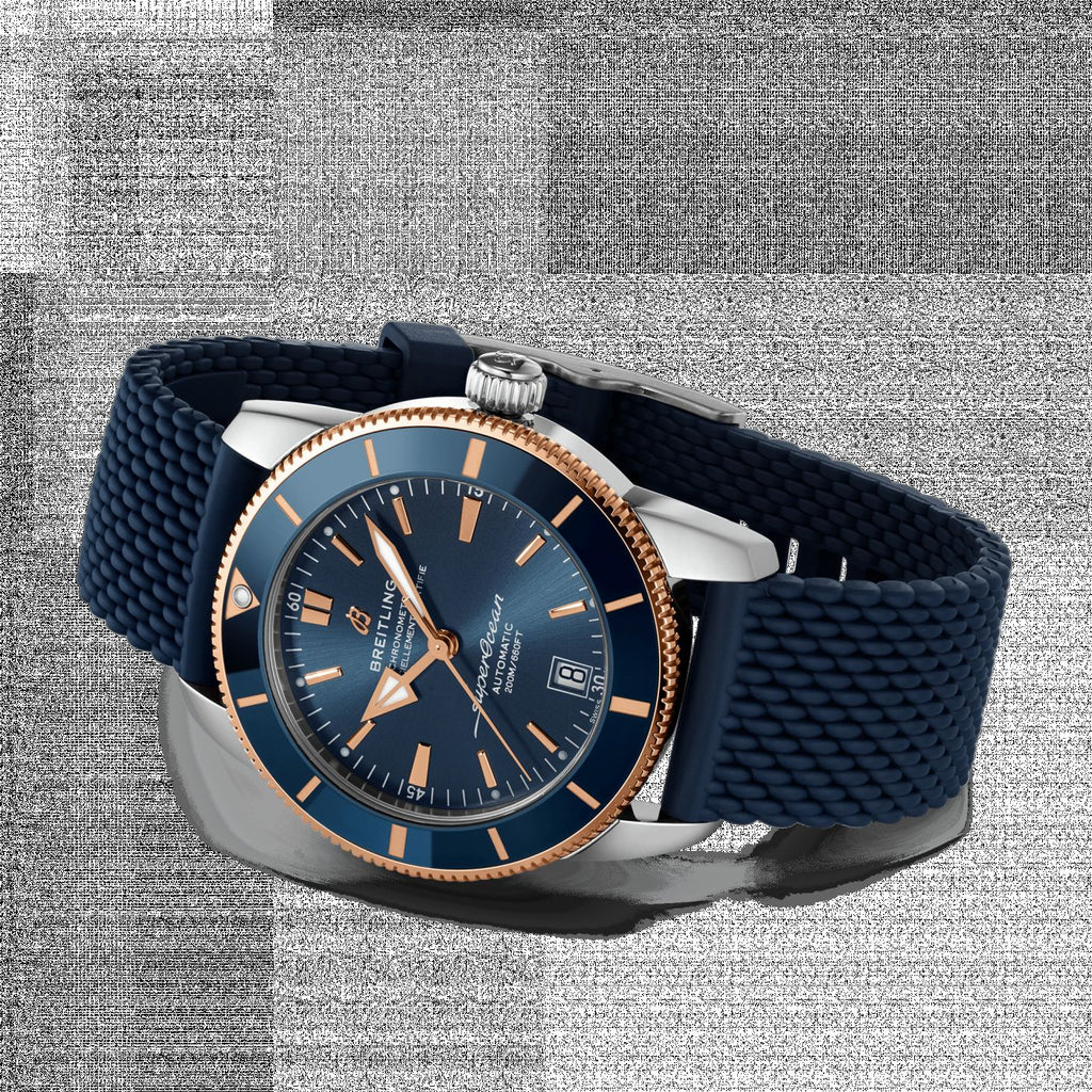 Breitling Superocean Heritage B20 Automatic 42 Blue Dial Blue Mesh Bracelet Watch for Men - UB2010161C1S1 Authentic Buy Shop Now