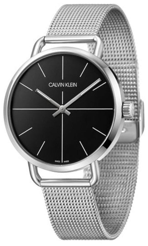 Calvin Klein Even Black Dial Silver Mesh Bracelet Watch for Women - K7B21121 Authentic Buy Shop Now