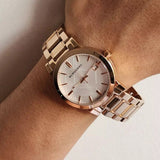 Burberry The City White Dial Rose Gold Steel Strap Watch for Women - BU9004 Authentic Buy Shop Now