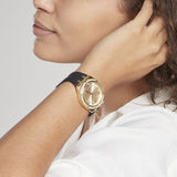 Guess Cosmo Diamonds Gold Dial Black Rubber Strap Watch for Women - GW0034L1 Authentic Buy Shop Now