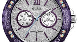Guess Limelight Quartz Silver Dial Purple Leather Strap Watch For Women - W0775L6 Authentic Buy Shop Now
