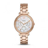 Fossil Jacqueline Multi Function Mother of Pearl Dial Rose Gold Steel Strap Watch for Women - ES3757 Authentic Buy Shop Now