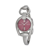 Gucci Horsebit Quartz Red Dial Silver Steel Strap Watch For Women - YA139502 Authentic Buy Shop Now