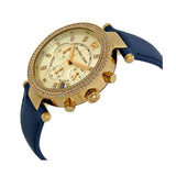 Michael Kors Parker Gold Dial Blue Leather Strap Watch for Women - MK2280 Authentic Buy Shop Now