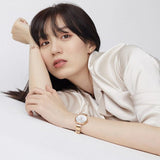 Calvin Klein Wavy White Dial Rose Gold Steel Strap Watch for Women - K9U23646 Authentic Buy Shop Now