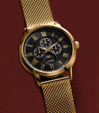 Guess Delancy Black Dial Gold Mesh Bracelet Watch for Men - W0871G2 Authentic Buy Shop Now