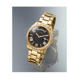 Guess Luna Diamonds Black Dial Gold Steel Strap Watch for Women - GW0307L2 Authentic Buy Shop Now