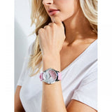 Guess Crush Crystals Silver Dial Pink Rubber Strap Watch for Women - W1223L1 Authentic Buy Shop Now