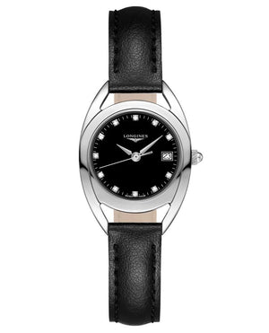 Longines Equestrian Quartz Diamond Black Dial Watch for Women - L6.136.4.57.0 Authentic Buy Shop Now