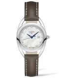 Longines Equestrian Mother of Pearl Dial Brown Leather Strap Watch for Women - L6.136.4.87.2 Authentic Buy Shop Now