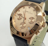 Marc Jacobs Blade Chronograph Rose Gold Dial Black Leather Strap Watch for Women - MBM1188 Authentic Buy Shop Now