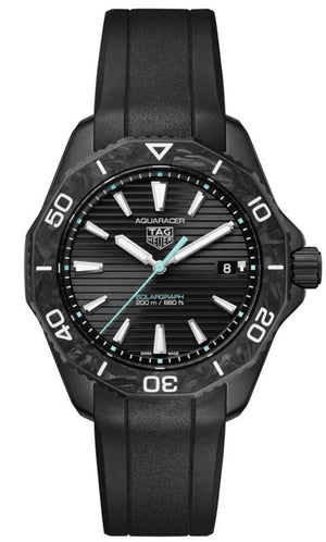 Tag Heuer Aquaracer Professional 200 Solargraph Quartz Black Dial Black Rubber Strap Watch for Men - WBP1112.FT6199 Authentic Buy Shop Now
