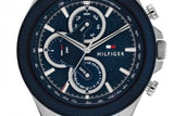 Tommy Hilfiger Clark Chronograph Blue Dial Silver Steel Strap Watch For Men - 1792080 Authentic Buy Shop Now