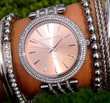 Michael Kors Darci Orange Dial Silver Stainless Steel Strap Watch for Women - MK3218 Authentic Buy Shop Now
