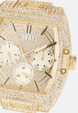 Guess Phoenix Multifunction Quartz Gold Dial White Silicon Strap Watch For Men - GW0048G3 Authentic Buy Shop Now