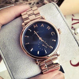 Marc Jacobs Baker Blue Dial Rose Gold Steel Strap Watch for Women - MBM3330 Authentic Buy Shop Now