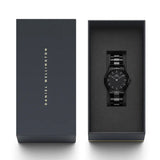 Daniel Wellington Iconic Link Ceramic Black Dial Black Steel Strap Watch For Women - DW00100414 Authentic Buy Shop Now