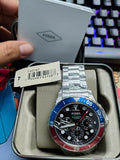 Fossil FB-03 Chronograph Black Dial Silver Steel Strap Watch for Men - FS5767 Authentic Buy Shop Now
