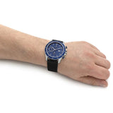Lacoste Neoheritage Chronograph Blue Dial Black Silicone Strap Watch for Men - 2011252 Authentic Buy Shop Now