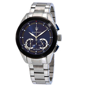 Maserati Traguardo Chronograph 45mm Blue Dial Stainless Steel Watch For Men - R8873612014 Authentic Buy Shop Now
