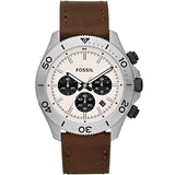 Fossil Retro Traveler Chronograph White Dial Brown Leather Strap Watch for Men - CH2886 Authentic Buy Shop Now