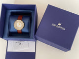 Swarovski Crystalline Pure White Dial Brown Leather Strap Watch for Women - 5275040 Authentic Buy Shop Now