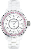 Chanel J12 Sapphire Bezel Ceramic White Dial White Steel Strap Watch for Women - J12 H2010 Authentic Buy Shop Now