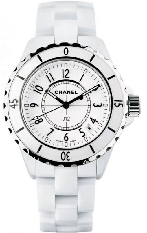 Chanel J12 Ceramic White Dial White Steel Strap Watch for Women - J12 H0968 Authentic Buy Shop Now