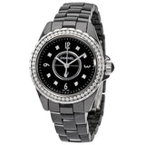 Chanel J12 Diamonds Ceramic Black Dial Black Steel Strap Watch for Women - J12 H3108 Authentic Buy Shop Now