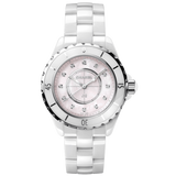 Chanel J12 Quartz Diamonds Pink Dial White Steel Strap Watch for Women - J12 H5513 Authentic Buy Shop Now