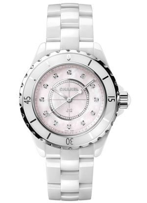 Chanel J12 Quartz Diamonds Pink Dial White Steel Strap Watch for Women - J12 H5513 Authentic Buy Shop Now