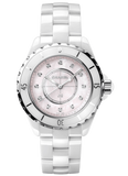 Chanel J12 Quartz Diamonds Pink Dial White Steel Strap Watch for Women - J12 H5513 Authentic Buy Shop Now