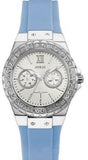 Guess Limelight Crystals White Dial Blue Rubber Strap Watch for Women - W1053L5 Authentic Buy Shop Now