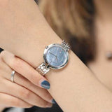 Tissot T Lady Flamingo Mother of Pearl Blue Dial Silver Steel Strap Watch For Women - T094.210.11.121.00 Authentic Buy Shop Now