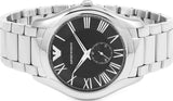 Emporio Armani Valente Quartz Black Dial Silver Steel Strap Watch For Men - AR11086 Authentic Buy Shop Now