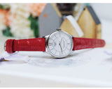 Tissot Chemin Des Tourelles Automatic Mother of Pearl White Dial Red Leather Strap Watch For Women - T099.207.16.118.00 Authentic Buy Shop Now